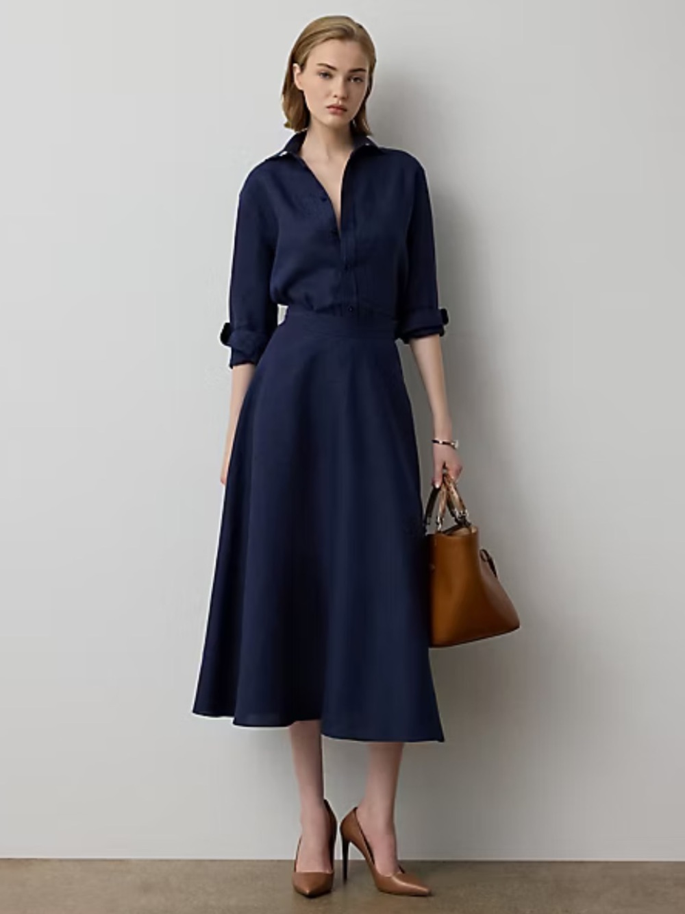 Ralph Lauren Purple Label Erica Premium Linen Skirt Size 12